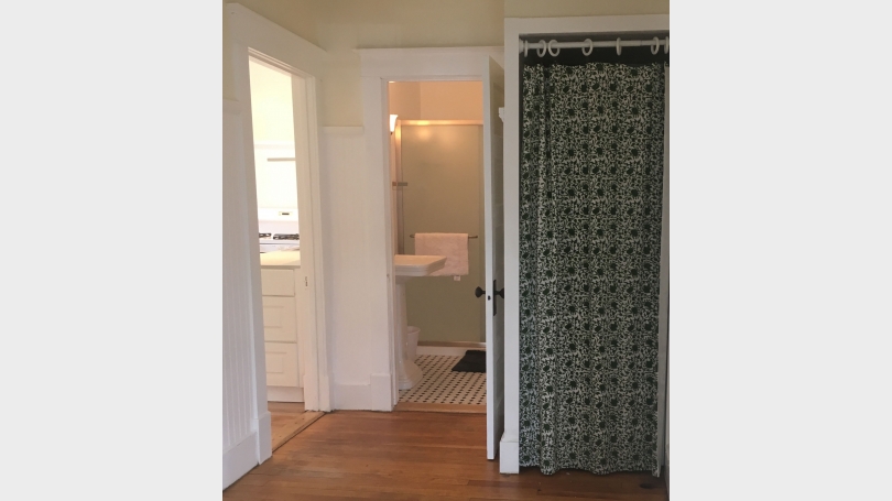 Hall with washer/dryer closet