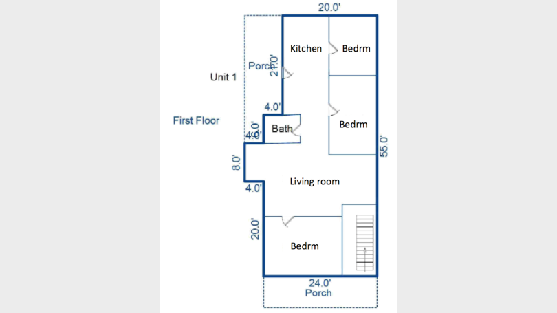 Unit #1, floor plan