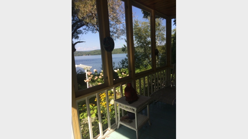 View of lake from porch